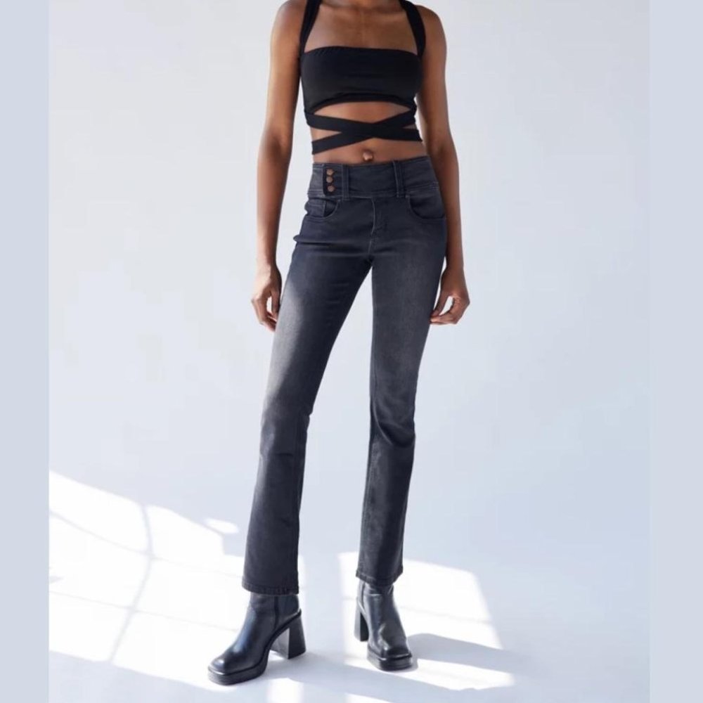 Urban Outfitters BDG Y2K Belted Flared Denim Jeans